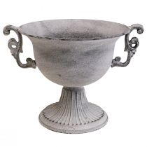 Dekorativ skål hvidvasket dekorativ kop metal Ø20cm H17,5cm