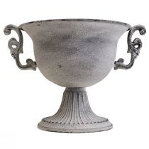Dekorativ skål hvidvasket dekorativ kop metal Ø20cm H17,5cm