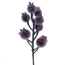 Hybengren bærgren frost kunstplante rød 25cm 12stk