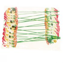 Artikel Pyntestik træblomsterprop frødekoration 6,5cm 18 stk