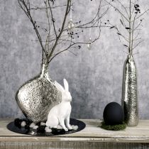 Artikel Dekorativ vase metal hamret blomstervase sølv 24x8x27cm