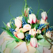 Artikel Skaktern blomster Fritillaria kunsthvid, grøn 40cm 12 stk