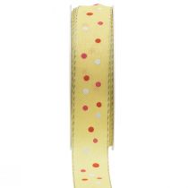 Artikel Gavebånd med prikker bånd gul 25mm 18m