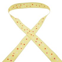 Artikel Gavebånd med prikker bånd gul 25mm 18m