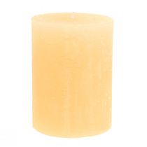 Artikel Stearinlys Abrikos Lys Ensfarvede søjlelys 60×80mm 4stk