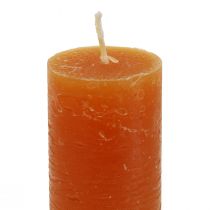 Artikel Taper lys mørk orange ensfarvet Sunset 34x240mm 4 stk