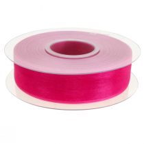 Artikel Organza bånd gavebånd pink bånd selvkant 25mm 50m