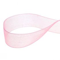 Artikel Organza bånd gavebånd pink bånd selvkant 25mm 50m