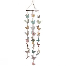 Vindklokke dekoration sommerfugle vinduesdekoration træ Ø15cm 55cm