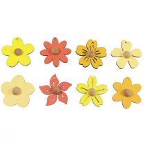 Artikel Træblomster hængende dekoration træ sommerdekoration gul 4,5cm 24 stk