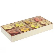 Artikel Træblomster hængende dekoration træ sommerdekoration gul 4,5cm 24 stk