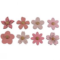 Artikel Træblomster hængende dekoration træ sommerdekoration pink 4,5cm 24 stk