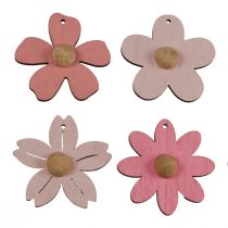 Artikel Træblomster hængende dekoration træ sommerdekoration pink 4,5cm 24 stk