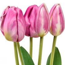 Artikel Pink Tulipaner Dekoration Real Touch Kunstige Blomster Spring 49cm 5stk