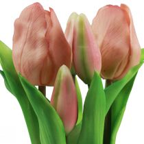 Artikel Kunstige tulipaner i potte Tulipaner Fersken kunstige blomster 22cm