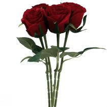 Artikel Kunstige Roser Rød Kunstige Roser Silkeblomster Rød 50cm 4stk