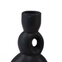 Artikel Lysestage Keramisk Lysestage Sort H13cm 2 Stk