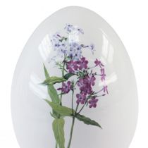 Artikel Keramisk påskeæg dekoration med blomsterdekoration 12cm 3stk
