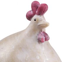 Artikel Dekorativ kylling påskedekoration høne figur beige rød 11×8×15,5cm