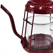 Artikel Fyrfadsstage glas lanterne tekande rød Ø15cm H26cm