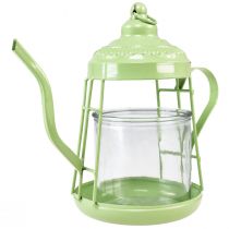 Artikel Fyrfadsstage glas lanterne tekande grøn Ø15cm H26cm