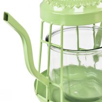 Artikel Fyrfadsstage glas lanterne tekande grøn Ø15cm H26cm