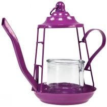 Artikel Fyrfadsstage glas lanterne tekande pink Ø13cm H22cm