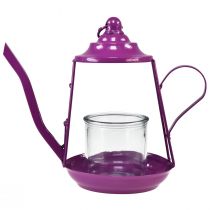 Artikel Fyrfadsstage glas lanterne tekande pink Ø13cm H22cm