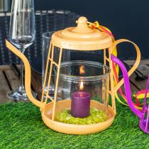 Artikel Fyrfadsstage glas lanterne tekande orange Ø13cm 22cm