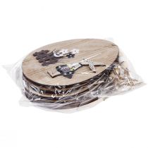 Artikel Påskeæg til ophængning af trææg med kanin naturhvid 10cm 6 stk