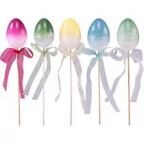 Artikel Blomsterprop påskeæg plastæg farvet 4×5,5cm 10 stk