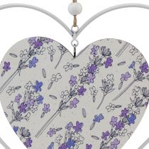 Artikel Dekorative hjerter til ophængning af hvid lilla 18,5×17cm 4stk