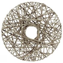 Dekorativ ringkrans beklædt med metal naturfiber sommerdekoration Ø30cm