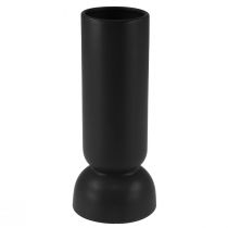 Artikel Keramik Vase Sort Moderne Oval Form Ø11cm H25,5cm