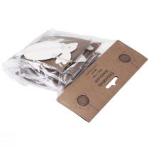 Artikel Honeycomb påskeharer til ophængning af hvid orange H8cm 5 stk