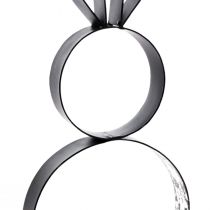 Artikel Påskeharedekoration, metal, sort og sølv, påskefigur, 11 x 31 cm