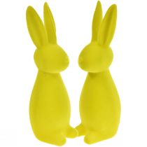 Artikel Flokkede påskeharer Gul-Grøn – 2. valg – 8×10×29cm 2 stk.