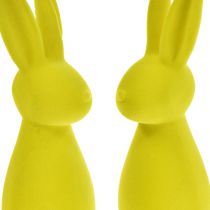 Artikel Flokkede påskeharer Gul-Grøn – 2. valg – 8×10×29cm 2 stk.
