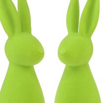 Artikel Kaniner flokkede æblegrøn bordpynt påske 8×10×29cm 2stk