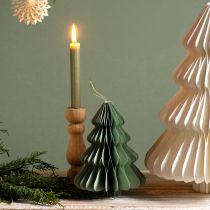 Artikel Papir juletræ mint sølv glimmer H20cm 5 stk