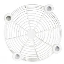 Artikel Lysestage i hvid dekorativ metalskål Ø14cm H7cm