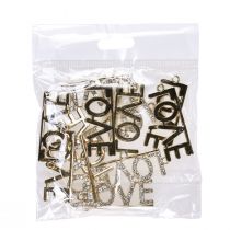 Artikel Valentinsdag dekorativt vedhæng Love metal sølv 4cm 12stk