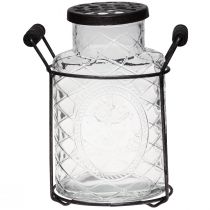 Artikel Glasvase med låg, flaskeholder 16,5×8,5×18,5cm