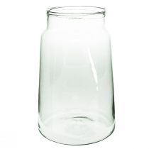 Høj glasvase blomstervase stor glasdekoration H37cm Ø23cm
