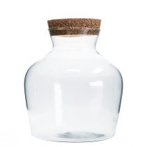 Dekorationsglas med kork Dekorativ vase klar løgformet Ø20cm H21cm