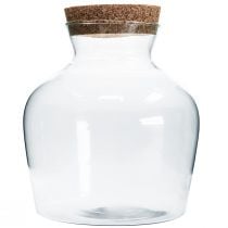 Dekorationsglas med kork Dekorativ vase med låg H25cm Ø24cm