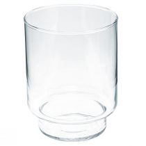 Glasvase med fod blomstervase glasdekoration vintage H15cm Ø11cm