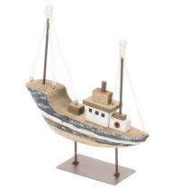 Artikel Skibsdekoration, maritim stil, træ med stativ, 20 cm