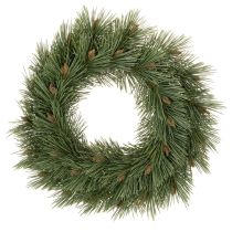 Artikel Kunstig krans af fyrregrene med små kogler, 40 cm