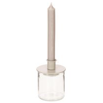 Artikel Metallysholder i mat beige, lille lysestage til keglelys, 8 cm, 3 stk.